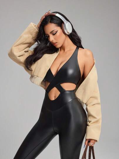 Innovista Y-Warm High-Tech Fabric Woman Buttery Soft Fleece Patchwork Front Zipper Long Sleeve Casual Sport Tracksuit Sweater T-Shirt, Warm Sweatshirts, Mountaineering And Sports, Ski Jackets, Daily Athletic HIIT Training Comfort Movement Fall New Style Women Cut-Out Design, Utilitarian Chic