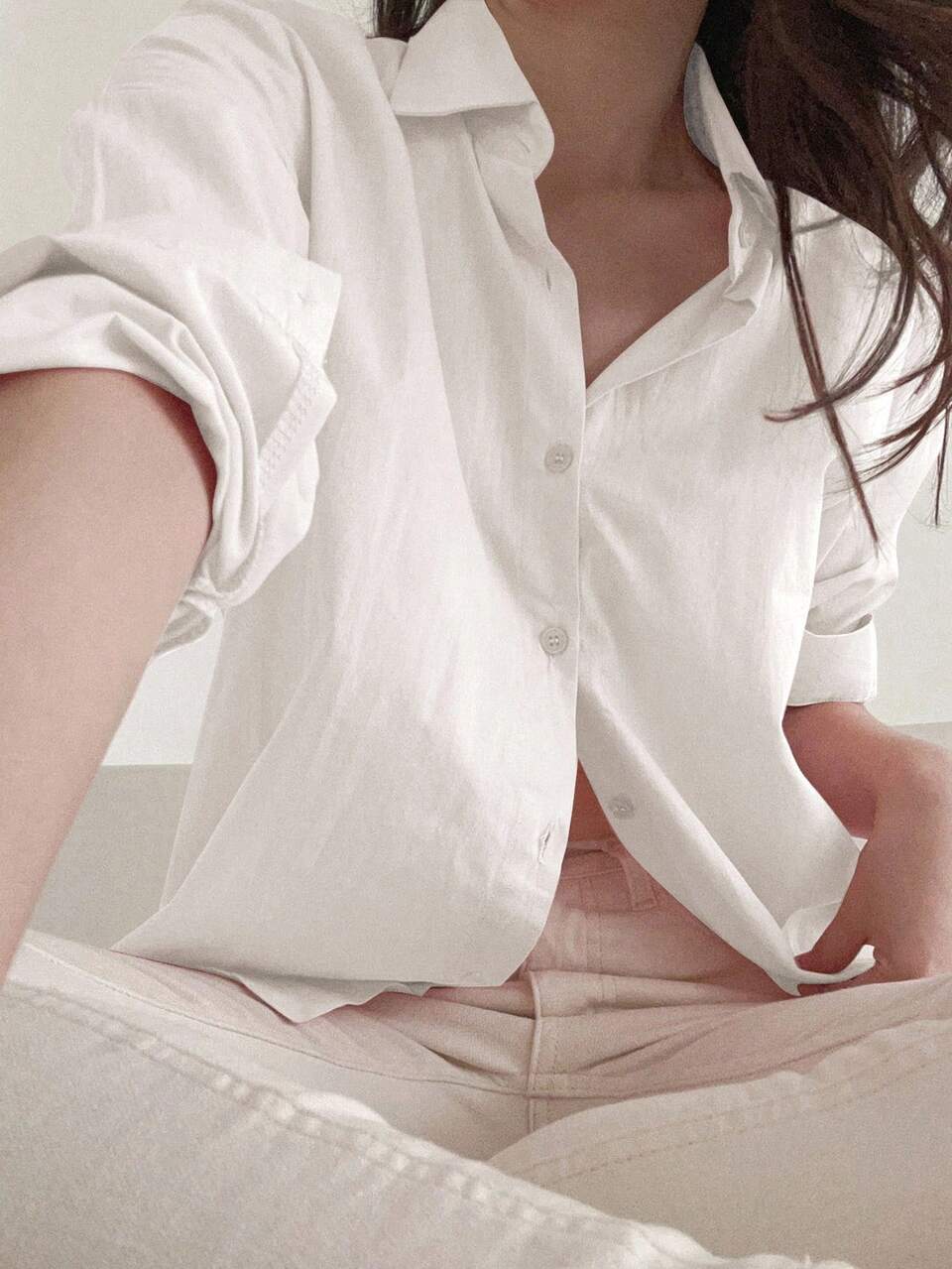 Women's Loose Solid Color Long Sleeve Single Breasted Casual Shirt,Fall Women Clothes