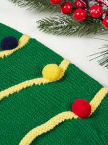 PETSIN 1pc Christmas Pet Cat Dog Universal Green Diamond Grid Elk Snowflake Cute Pattern Jacquard Knitted Elastic Comfortable Dog Christmas Sweater - Multicolor - View 6