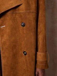 Lumalex Bộ sưu tập Thu Đông của VITNOS dành cho nữ: Áo khoác trench da lộn cao cấp, thanh lịch, ấm áp, thích hợp mặc hàng ngày vào mùa thu, quyến rũ, dự tiệc, đi chơi, hẹn hò, quà sinh nhật, quà tặng giáo viên, trang phục công sở, áo khoác sang trọng dành cho nữ, thanh lịch cho nữ, quà năm mới. - màu nâu - Xem 10