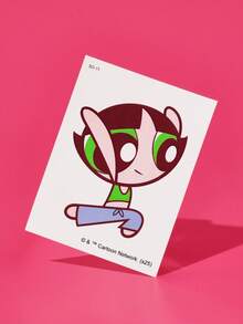 FanGlow THE POWERPUFF GIRLS X SHEIN Buttercup 1pc Colorful Cartoon Tattoo Sticker Suitable For Shoulder, Neck, Clavicle, Arm, Body Art, Temporary Waterproof Simulation Tattoo Sticker - Multicolor - View 2