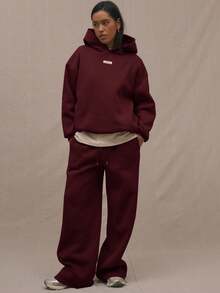 MUSERA Oversized Logo Hoodie Sweatshirt. Airport Casual Graduation,Back To School,Teacher Top For Women, Fall Autumn Winter  Burgundy Spring Vacation - Burgundy - View 4