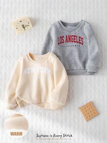 Cozy Pixies 2 件套男婴字母图案针织柔软圆领长袖套头衫套装秋冬 - 卡其色 - 查看 1