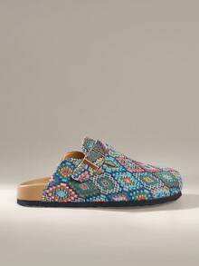 Solecia 女式复古几何纹理平底鞋 - 彩色 - 查看 1