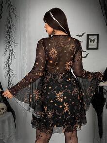 SHEIN Whyspr 万圣节大码连衣裙 - 黑色 - 查看 2