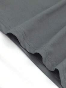 EMERY ROSE Camiseta de mujer casual de cuello redondo y manga corta con estampado - Gris Oscuro - Ver 3