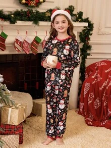 女孩雪人图案睡衣，圣诞节 - 彩色 - 查看 5