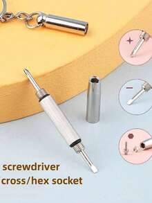 1pc Eyeglass Screwdriver, Multifunctional 3-In-1 3-Purpose Eyeglass Accessories, Repair Tool, Portable Mini Screwdriver, Tools For Men - Silver - View 3