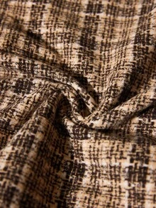 Écloséra Women's Simple Casual Brown Dress Plaid Double Pocket Wide Shoulder Strap Suspender Skirt Women's Autumn Dress For Going Out Female Country Style