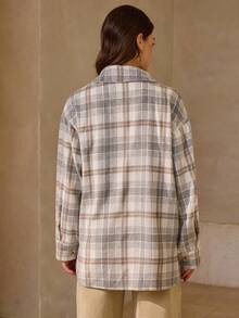 Wildy 休闲美式乡村格纹羊羔绒衬衫式柔软秋冬新品