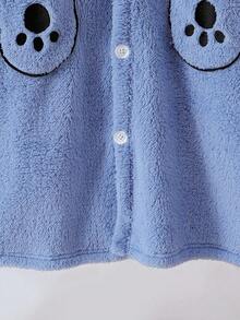 1 pezzo Accappatoio lungo con cappuccio a maniche lunghe, stile minimalista, colore blu chiaro, adatto per coppie, realizzato in tessuto morbido e confortevole, design minimalista per abbinamenti facili, tessuto a maglia elasticizzato, lavabile in lavatrice, vestibilità comoda e facile da curare (venduto singolarmente), autunno