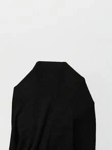 Áo khoác cardigan mỏng đơn sắc thoải mái thoáng khí tay dài cài nút phía trước cho nữ - màu đen - Xem 6