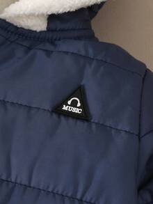 SHEIN 1pc Baby Boys And Girls Unisex Blue Casual Cute Bear Embroidered 3D Ear Sweatshirt Zip-Up Long Sleeve Quilted Padded Coat, Loose Fit Comfortable, Suitable For Outdoor, Home, Sports, Party In Winter Baby Boy Winter Coat Baby Boy Jacket With Ears Baby Boy Winter Coat Baby Boy Warm Winter Jacket Baby Bear Ear Winter Coat Winter Coats Baby Boy Coat With Hood Baby Boy Winter Coat Fall - Blue - View 5