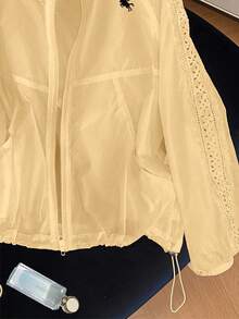 Women's White Long Sleeve Lightweight Outdoor Jacket, Casual Sun Protection - Yellow - View 4