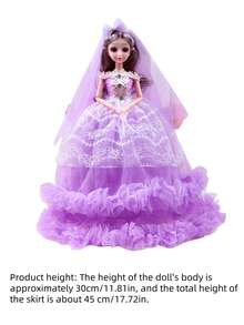 Zazumi 梦幻仙境娃娃婚礼套装，适合作为公主玩具礼物、生日派对赠品、圣诞节系列、新娘入场装饰 - 彩色 - 查看 5