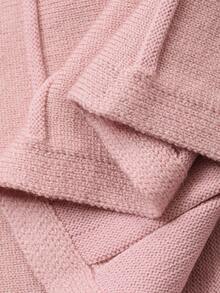 DAZY 女士优雅圆领纽扣腰针织毛衣连衣裙（配领带），秋冬 - 粉色 - 查看 7