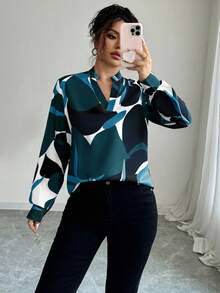 Elenzga Casual Loose Long Sleeve Women Shirt, Suitable For Daily Wear - Multicolor - View 3