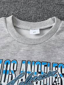 SHEIN 2件套男童圆领长袖运动衫和牛仔长裤，春秋季 - 彩色 - 查看 5