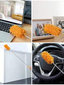 1 Peça Espanador Retrátil de Fibra Ultrafina Manual, Suprimentos de Limpeza Doméstica. O comprimento pode ser ajustado livremente durante o uso, e o comprimento pode ser selecionado por você. Este produto não é um modelo universal. Confirme se o tamanho do produto é adequado antes de comprar. - Multicolorido - Visão 7