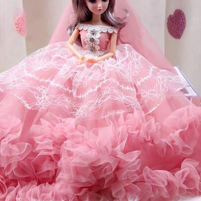 Zazumi Bộ đồ chơi cưới búp bê chủ đề Xứ sở thần tiên mộng mơ, thích hợp làm quà tặng công chúa, quà sinh nhật, đồ trang trí Giáng sinh, trang trí lối vào cô dâu.