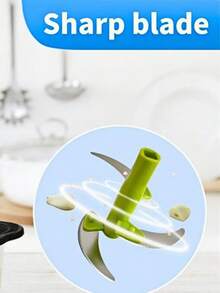 1 件装手摇手动蔬菜切碎机带锁不锈钢材质用于切菜磨蒜切肉易清洗家用厨房必备小工具 - 彩色 - 查看 4