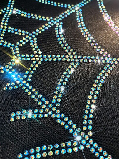 Goth Sudadera con capucha casual con cremallera y adornos de rhinestone para hombres, otoño