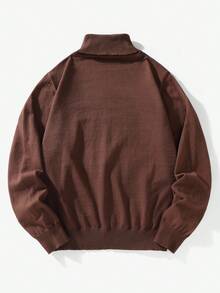 Manfinity Hypemode Men's Diamond Pattern Casual High Neck Long Sleeve Pullover Sweater, Fall Winter - Multicolor - View 2