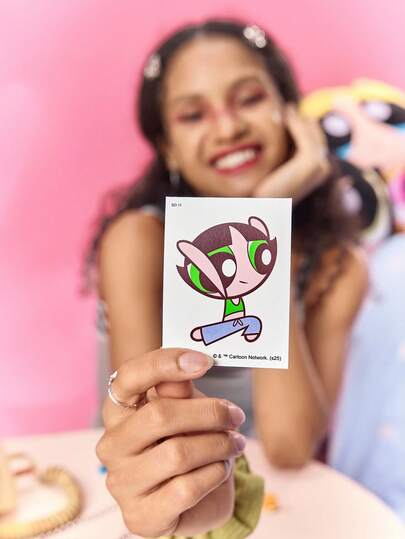 FanGlow THE POWERPUFF GIRLS X SHEIN Buttercup 1pc Colorful Cartoon Tattoo Sticker Suitable For Shoulder, Neck, Clavicle, Arm, Body Art, Temporary Waterproof Simulation Tattoo Sticker