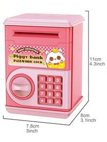 Realistic Deposit & Withdrawal Children's ATM Money Box,Cartoon Password Smart Piggy Bank, Creative CoinPassword Storage Box, Kindergarten Children Birthday GiftToy, Password Saving Cabinet - Nhiều màu - Xem 7