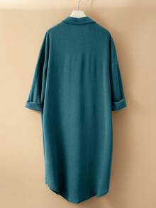 EMERY ROSE Pleated Long Button Down Oversized Women Shirt