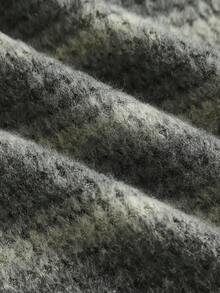 SHEIN PETITE CURVE Plus Size Plus Size Crew Neck Striped Jumper Casual Y2k 90's Stripe Plus Size Airport Outfits Petite Curve Sweater Striped Sweater Green Striped Sweater In Fall/Winter