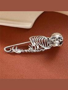 1件复古骷髅胸针，深色哥特式胸针，服装腰封配饰，珠宝首饰。生日毕业典礼家居装饰万圣节装饰秋季装饰房间装饰的最佳礼物 - 彩色 - 查看 3