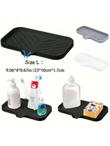 1 件硅胶皂碟托盘、自排水皂架（用于香皂）、带排水功能的硅胶皂碟、香皂盒、皂架、皂瓶、杯子、水槽或柜台收纳盒、厨房台面用洗碗皂碟、家居浴室装饰、秋季装饰、返校