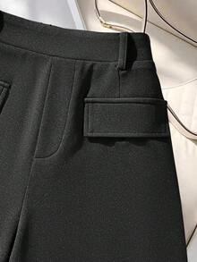 SHEIN Clasi Women's Fashionable & Elegant Lace Trim Elastic Waist Shorts - Black - View 4