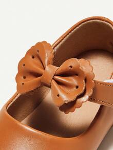 Cozy Pixies 1 Par De Sapatilhas Elegantes Com Laço Para Meninas Para Princesa, Salto Plano, Primavera E Verão - Castanho - Visão 6