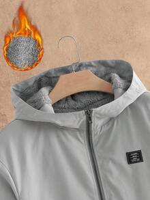 HIMLAND Men's Casual Loose Fit Drop Shoulder Stand Collar Hoodie Jacket, Fall Winter