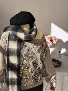 Flirla เสื้อสเวตเตอร์สวมหัวไซส์ใหญ่ - สีกากี - ดู 8