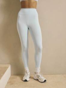 Aralina Leisurewear Lace Trim Long Sleeve Crop And Legging Festival Outfits For Women Vacation Festival Thanksgiving Valentine Christmas Active Gym Workout Two Pieces Women Set Baby Blue Workout Set Light Blue Workout Set Women Activewear Sets - Baby Blue - View 6