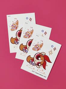 THE POWERPUFF GIRLS X SHEIN FanGlow Blossom 1pc Colorful Cartoon Tattoo Sticker Suitable For Shoulder, Neck, Clavicle, Arm, Body Art, Temporary Waterproof Simulation Tattoo Sticker - Multicolor - View 5