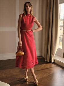 MOTF PREMIUM 粗花呢刺绣连衣裙