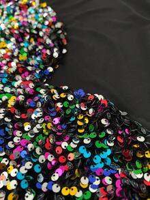 Cravure Áo thun tay dài lưới trong suốt đính sequin nhiều màu sắc thời trang mới dành cho nữ - Nhiều màu - Xem 3