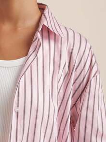 INAWLY Women's Casual Commuter Striped Long Sleeve Shirt - Multicolor - View 6