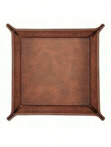 1pc Foldable Leather Desk Organizer Tray – PU Jewelry Box & Organiser For Keys, Remote, Rings, Earrings | Stylish Storage Box For Small Items, Accessories, And Home Decor Back To School - 彩色 - 查看 10