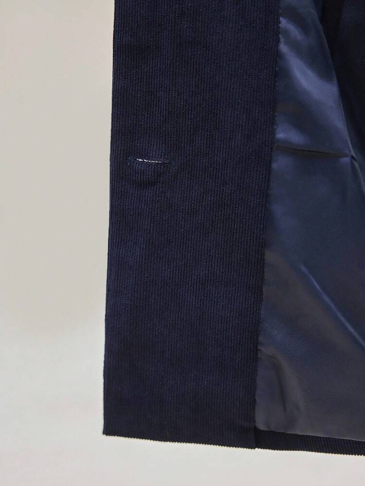 2025 New Winter Women's Blazer, Modern Urban Style, Solid Color, Navy Blue, Comfortable Fabric, Loose Fit, Button Closure, Casual Commuter, With Hood, Daily Wear, Autumn Winter, Solid Color, Halloween, Christmas, Women's Office Wear, Comfortable Fabric, Women's Outerwear, Fashionable & Versatile Women's Jacket, Women's Autumn Solid Color Lapel Long Sleeve Casual Blazer, Fashionable & Versatile Women's Blazer