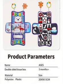 Zazumi 1 PIEZA Libro de tela suave y resistente al desgarro con sonido de crujido, juguete sensorial con lindo diseño de animales, juguete de actividad de aprendizaje temprano, regalo de primer cumpleaños, regalo de baby shower, juguete educativo Montessori - Multicolor - Ver 3