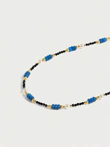 Glisma 18K Gold-Plated Elegant Vintage Beaded Necklace For Women,Shopping,Casual,Work,Vintage,PREMIUM,Metallic/Texture,Western Jewelry,Old Money,Gemstone,Outfits,Fall/Autumn/Winter,For Mom/Women/Girl/Mother,Premium,Beaded