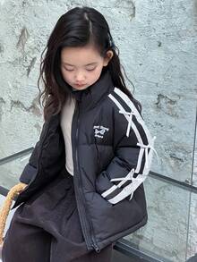 DAZY Girls Padded Coat, Fall - Black - View 3