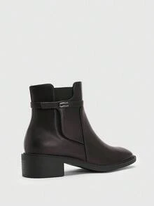 CUCCOO BIZCHIC 女士尖头休闲粗跟踝靴 - 咖啡棕 - 查看 8