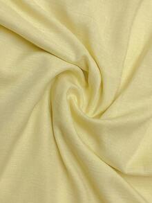 GlowEve New Elegant Polo Collar Embroidery Design Belted Dress - Yellow - View 6