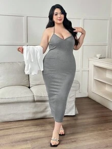 Modelyn Plus Size Women Knight Print Long Sleeve Pleated Top And Halter Bodycon Dress Casual 2 Pieces Set - White - View 7